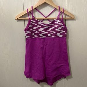 Ivivva Double Layered Purple and White Spaghetti Strap Tank Top